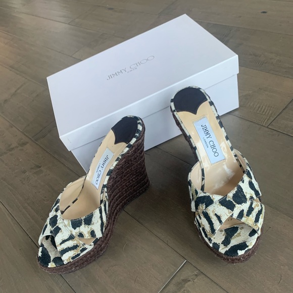 Jimmy Choo- size 38- Phyllis 780 Leopard Print - Picture 2 of 6